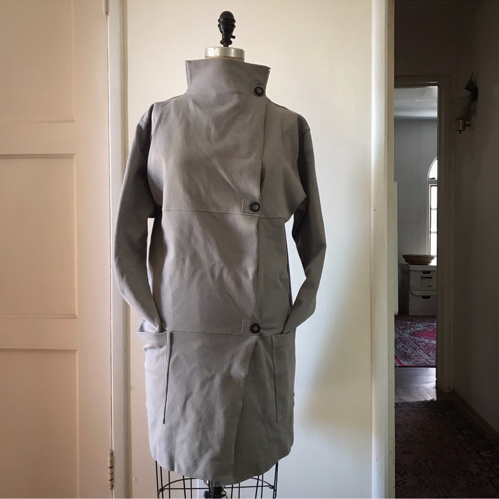 Hard Tail Jacket S-Small Funnel Collar Long Cocoon Coat NEW